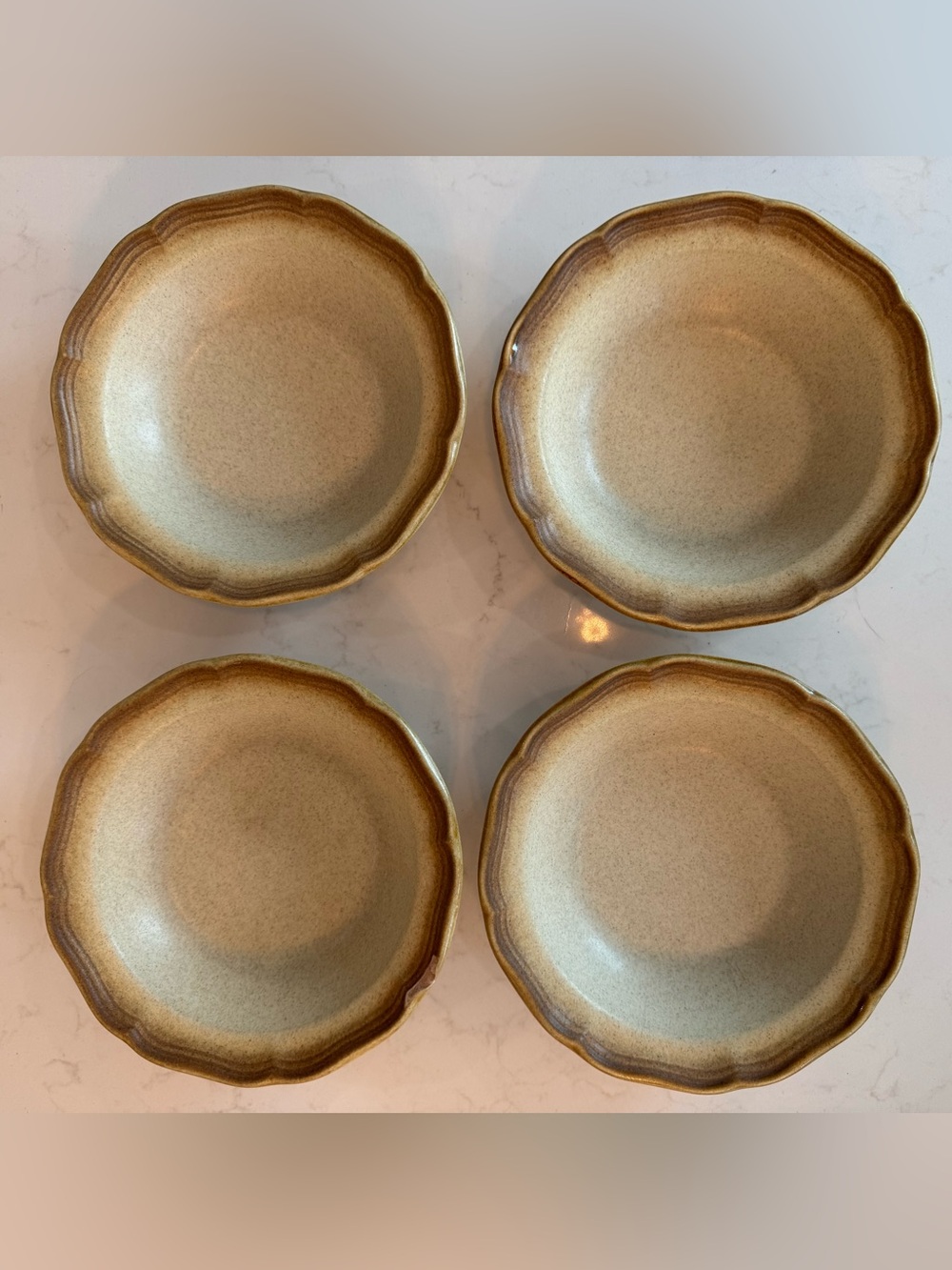 Vintage Mikasa Whole Wheat E8000 Stoneware Bowls – Set of 4 MCM
